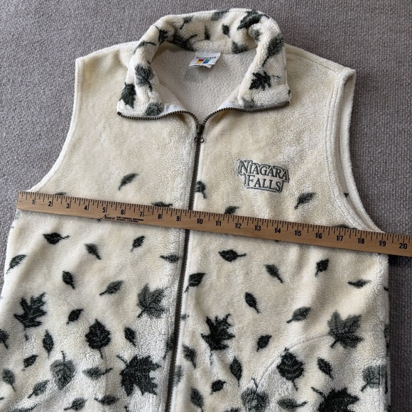 Vintage‎ Cityscape Ladies Niagara Falls Leaf  Fleece Vest Size Medium - Picture 4 of 9
